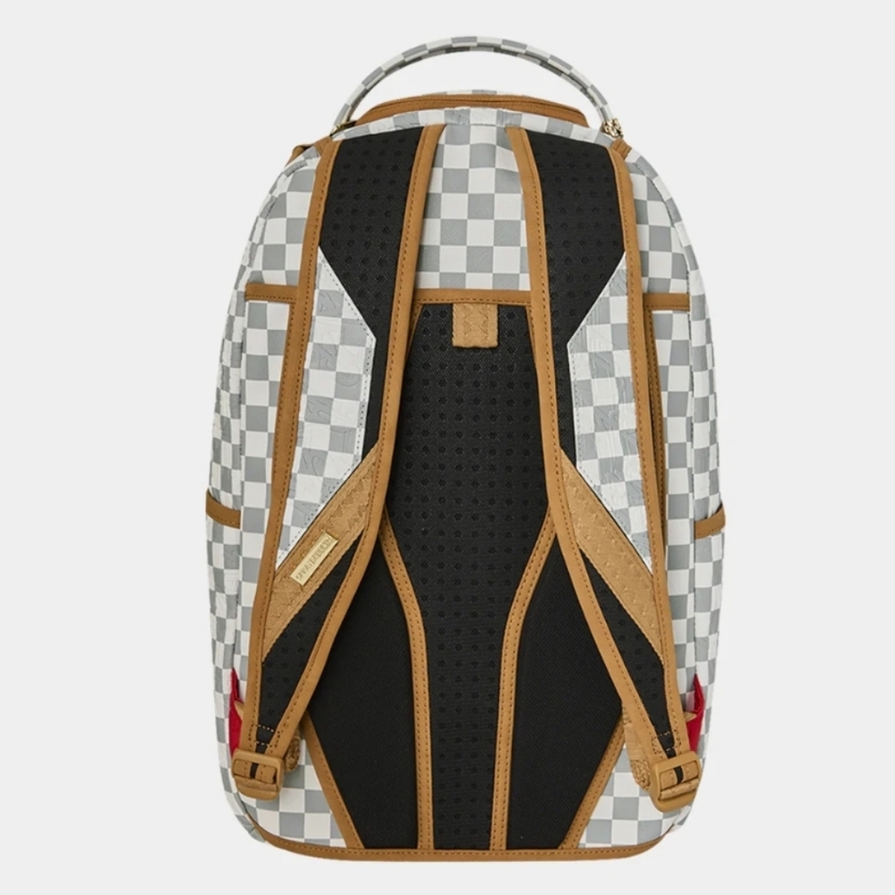 Sprayground Embossed Cream Checkerboard Backpack - Picture 2 of 7